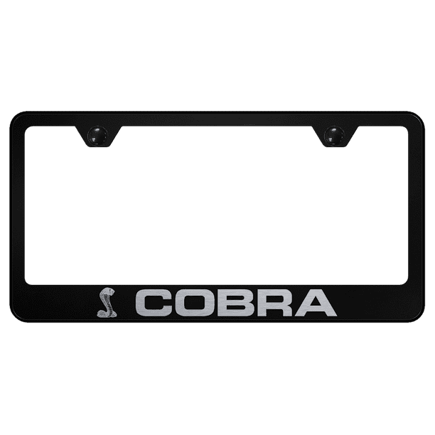 Au-Tomotive Gold License Plate Frame for Ford Shelby Cobra Stainless Steel Black INC LF.COB.EB 